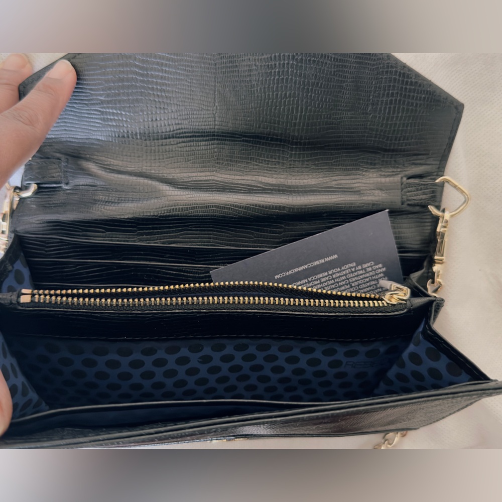 EUC Rebecca Minkoff Black Leather Wallet on Chain - Picture 4 of 8